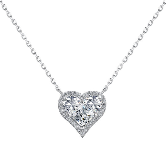 PERFEKTE HERZ-HALSKETTE AUS STERLINGSILBER
